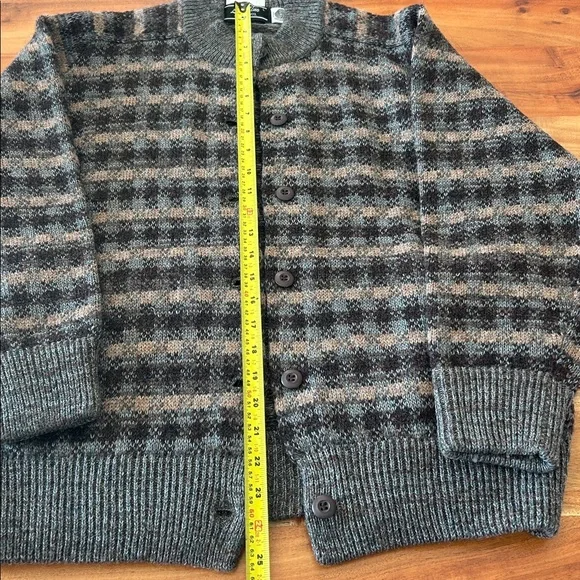 La Solino Vintage Shetland Wool Button Up Cardigan Sweater sz large - Picture 4 of 12